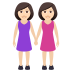 👭🏻 women holding hands: light skin tone display on JoyPixels